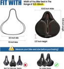 Bike Seat Cushion Cover Memory Foam  Large Wide Bicycle Saddle Soft For Men