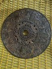 9 5  Chinese Natural Hetian Dark Green Jade Hand Carved  shang Birds  2faces Bi
