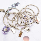 14 Pack Strong Iron Metal Curtain Rings With Clips 2 5 Inch Diameter  Silver