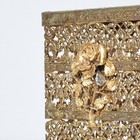 Vintage 1960 Hollywood Regency Gold Filigree Tissue Box Holder Raised Rose Motif