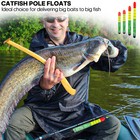 3pcs Fishing Floats Weighted Catfish Pole Floats High Visibility Wood Pole Float