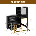 Vanity Set With Led Lighted Mirror Makeup Dressing Table With 5 Drawers Dresser