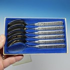 Konge Tinn Norwegian Pewter -  372 Isskjeer - 6 Ice Cream Spoons - Viking - Mib