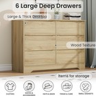 Wooden Dresser With 6 Drawers  Tall Modern Closet With Deep Storage  Large Chest