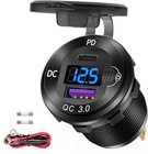 Motorcycle Usb C Charger 12v Outlet  36w Pd 18w Qc  Waterproof Car Qc3 0  Pd