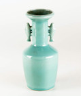 Japanese Old Celadon Fish Flower Vase   H 26 cm   Ogasawara Choshun   Arita