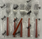 Mepra Fantasia Red 6 Pc  Dinner  Table Forks Italy   New