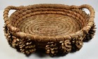 Basket Hand Made From Endangered Long Leaf Pine Needles W  Pine Cones   Handles