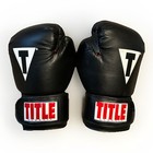 Title Classic Boxing Gloves 12 Oz Reg Black   Red Leather Euc