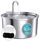 Stainless Steel Pet Water Fountain 3 2l Cat Dog Drinking Fountain Usb New