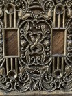 Vintage Filigree Metal Double Light Switch Cover Plate  Square Flower Pattern 