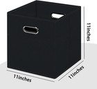 Black Foldable Storage Cubes Bins   Fabric Storage Box Cubes Organizer Baskets W