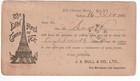 1895 New South Wales Rare Eiffel Tower Illustrated Stationery Postcard Age Spots