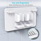 Toothbrush Razor Holder Self Adhesive Mounted For Bathroom Space Saver Organizer