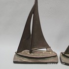 Vintage 1930 s Cast Iron Sailboat Bookends Rustic Nautical Coastal Decor Pair 8 