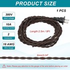 Vintage Cloth Lamp Cord 8ft 18 2 Twisted Brown Electrical Wire With Plug Diy Rep