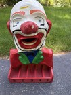 Antique Folk Art Carnival Clown Paper Mach   Ball Toss Game Whimsical Really Cool