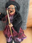 Halloween Flying Witch Animated Light Up Eyes W sound Resin Excellent
