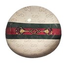 Authentic Gucci Gg Monogram Web   Horsebit Domed Paperweight - Made In Italy