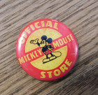 Mickey Mouse Official Store Pin Back Button Walt Disney 1937 Kay Kamen Ltd Nice