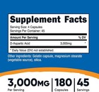 Nutricost D-aspartic Acid  daa  Capsules 3000mg Per Serving  180 Capsules  - Non