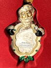 Photo Frame Metal Rhinestone Enamel Christmas Ornament Santa Claus New In Box