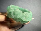 60 4mm Natural Green Dongling Jade Wide Bangle full Green fine Hand Carvin