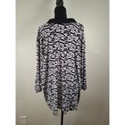 Avenue Stretch Womens 30 32 Black White Geometric Optical Print Button Up Shirt
