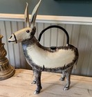 Handcrafted Metal Donkey Watering Can - Yard Porch Decor 15 5 In