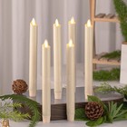 Set Of 6 Luminara Flameless Wax Battery Operated Taper Candle W moving Wick 9 5 