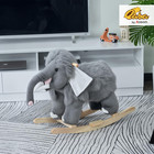 Kids Ride-on Rocking Horse Toy Mammoth Style Rocker With Fun Music   Soft Plush 