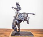 Vintage 1980 Bronze Horse   Cowboy Figurine Statue By Millar 75 200