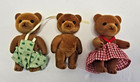 Vintage 1980s Applause Teddy Bear Story Flocked Bear Family Lot Of 5