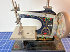 Antique Casige Tin Toy Sewing Machine Made In Germany Works  Black Hand Painted