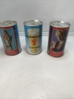 3 Empty Tennents Beer Pull Tab Girls Cans Penny Morn Noon Night