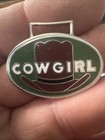 Vintage Cow Girl  Farm Ranch Rodeo Metal Key Chain Ring Watch Fob Free Shipping