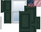 Lightweight 12x39 Vinyl Raised Panel Window Shutter Pair In Midnight Green