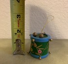 Vintage Drum Instrument Painted Wood Christmas Ornament