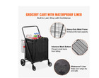 New Folding Shopping Cart Rolling Grocery Cart With Double Baskets 330 Lbs