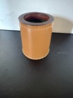 Stitched Leather Dice Cup With 14 Dice Xlnt Condition 3  Tall