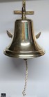 6   Vintage Polished Brass Captain Ship Bell With Wall Bracket Boat