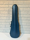 Violin Case 4 4 Used Vintage Mcm Geib Sleek Design Gray  Blue Sapphire Interior