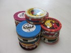 44 Casino Gaming Poker Chip Lot Las Vegas  1 New   Used Chipco Paulson Clay 