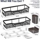 Shower Caddy Adhesive Shower Organizer Rustproof Stainless Steel Bathroom Shelve