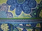 Vera Bradley  Quilted Blue   Green Floral Pattern Cosmetic make-up Bag - Nwot