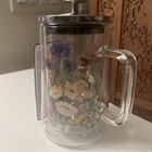 Brandani French Press Coffee Maker Glass And Stainless Steel 6 Cup Floral Rare