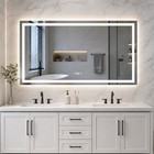 60x32 Inch Dimmable Anti-fog Led Bathroom Wall Vanity Mirror Makeup With Lights