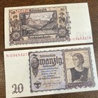 1939 Germany Reichsbanknote 20 Reichsmark Pick 185 Unc - Copy 