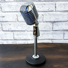 Collectible Dynamic Vintage Style Metal Grill Antique Microphone With Desk Stand