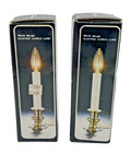 Set Of 2 Vintage Solid Brass Electric Candle Lamps Window Candles Taiwan